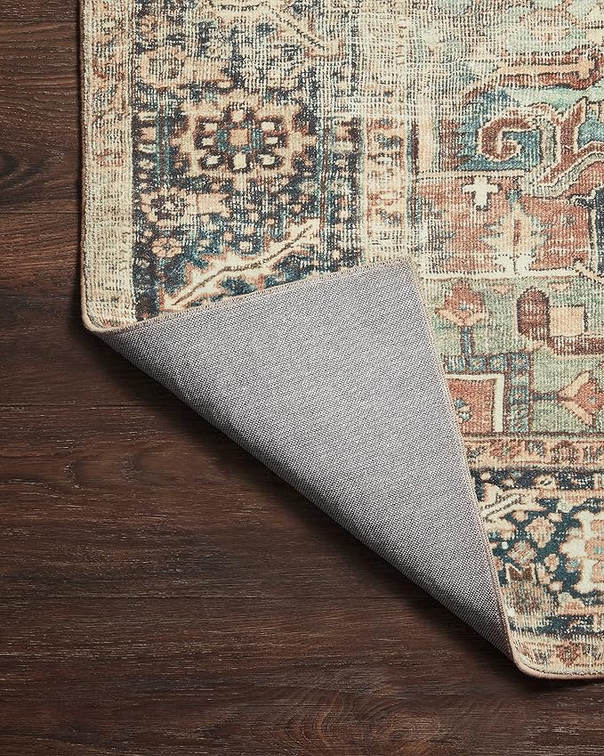 Loloi Margot Collection MAT-02 Terracotta/Lagoon 2'-3" x 3'-9" Accent Rug feat. CloudPile, No-Shed Easy Clean Large Patterned Area Rug for Living Room, Bedroom, Dining Area