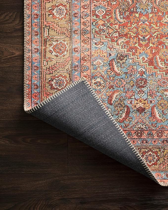 Loloi Loren Collection LQ-06 Red/Multi 3'-6" x 5'-6" Accent Rug