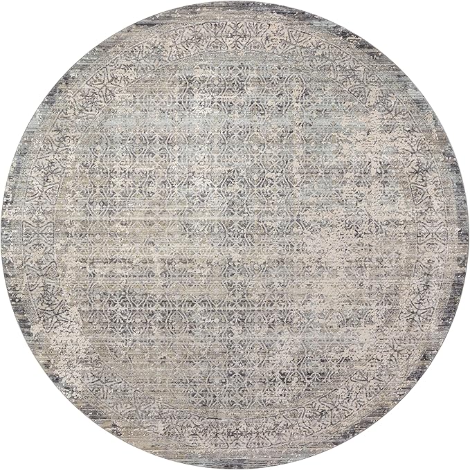 Loloi Amber Lewis Alie Collection ALE-04 Sky/Stone 2'-7'' x 7'-9'', .13'' Pile Height, Runner Rug