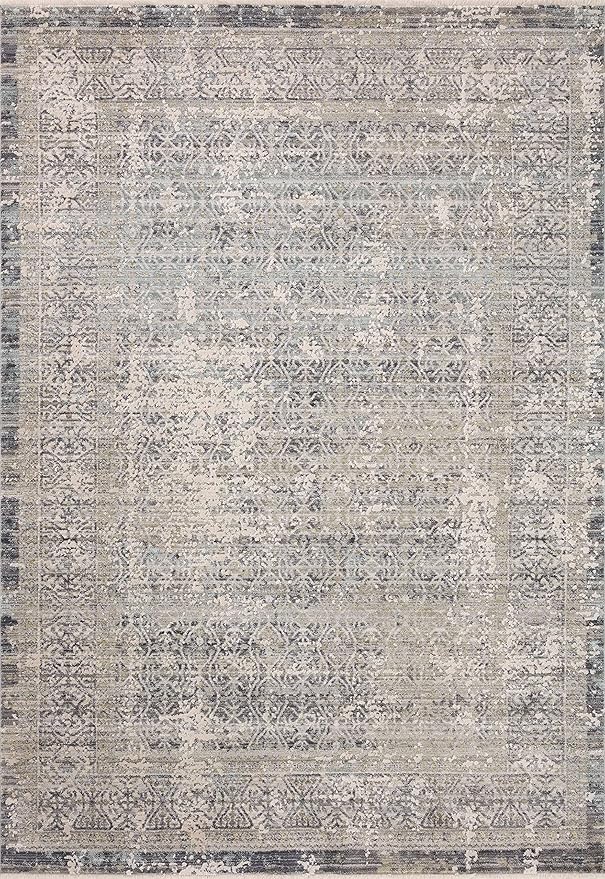 Loloi Amber Lewis Alie Collection ALE-04 Sky/Stone 2'-7'' x 12'-0'', .13'' Pile Height, Runner Rug