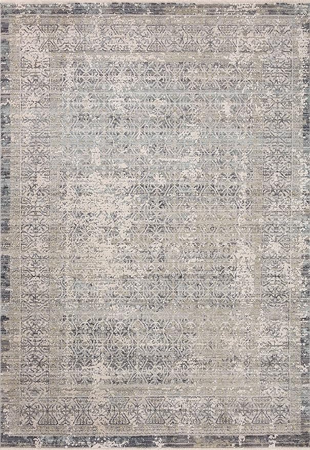 Loloi Amber Lewis Alie Collection ALE-04 Sky/Stone 7'-10'' x 7'-10'', .13'' Pile Height, Round Area Rug