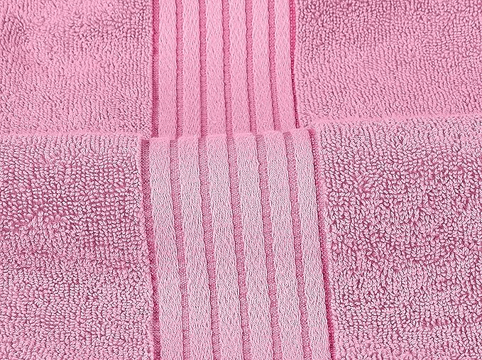 Utopia Towels 8 Piece Premium Towel Set, 2 Bath, 2 Hand, and 4 Washcloths, 100% Ring Spun Cotton, Highly Absorbent Towels for Bathroom, Sports, and Hotel, Pink