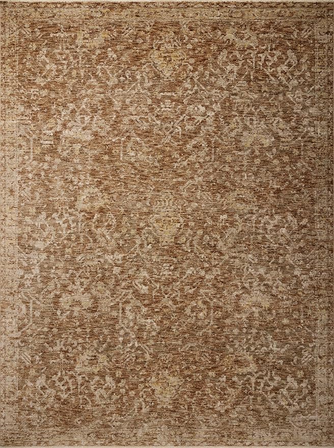 Loloi Magnolia Home by Joanna Gaines Junie Collection JUE-01 Clay/Natural 7'-10" x 10'-2", .38" Pile Height, Area Rug