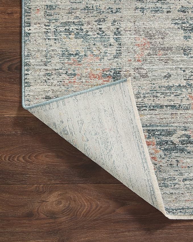 Loloi Magnolia Home by Joanna Gaines Millie Collection MIE-01 Blue/Multi 7'-10" x 10', .25" Pile Height, Area Rug
