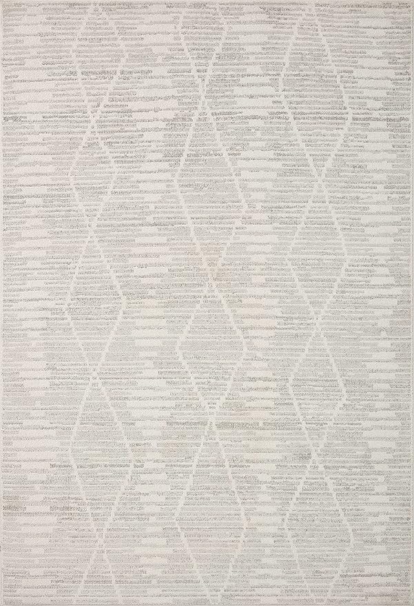 Loloi Kamala Collection KAM-02 Ivory/Silver 2'-7" x 8'-0" Runner Rug