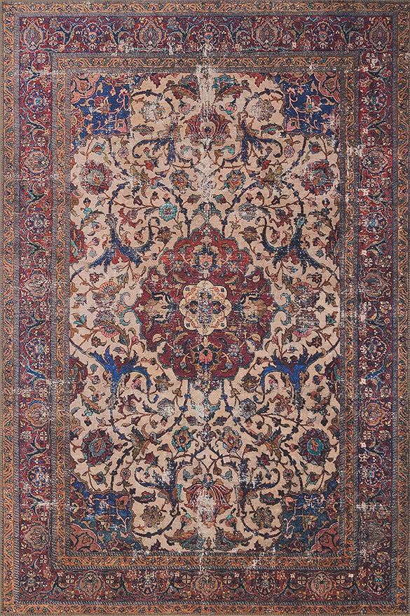 Loloi Loren Collection LQ-11 Sand/Multi 3'-6" x 5'-6" Accent Rug