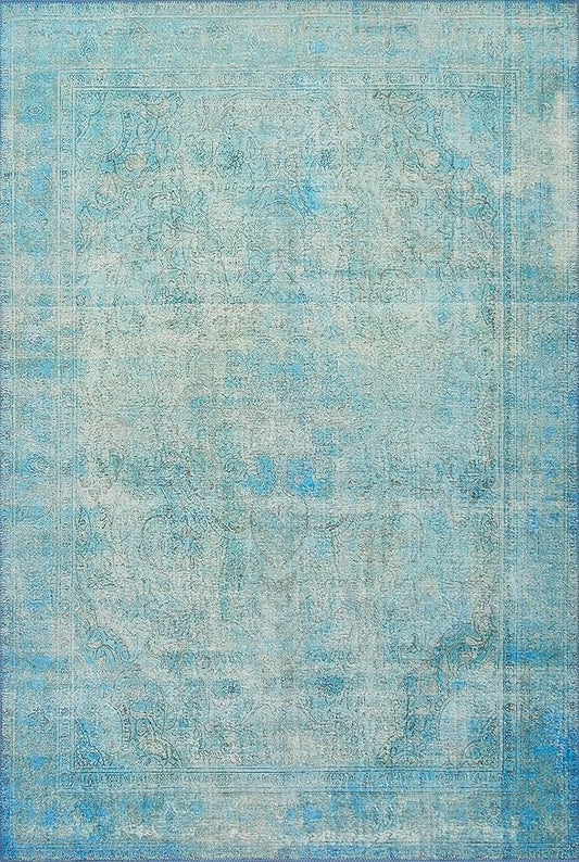 Loloi Loren Collection LQ-08 Aqua 7'-6" x 9'-6" Area Rug