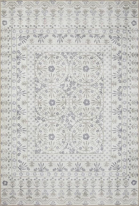 Loloi Rifle Paper Co. Maison Collection MAO-03 Rosette Ivory 3'-9" x 5'-6", .19" Pile Height, Accent Rug