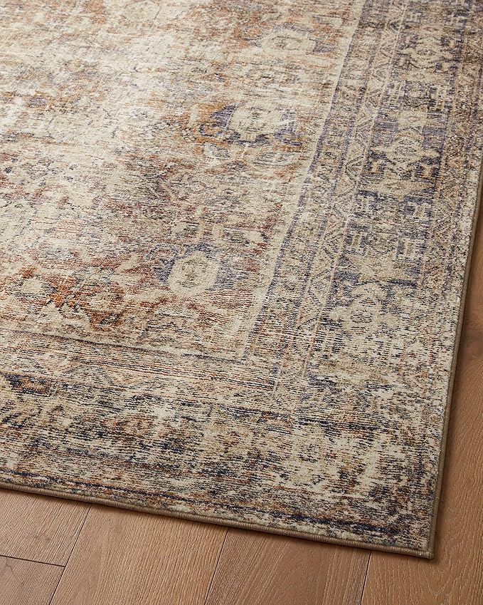 Loloi Amber Lewis Morgan Collection MOG-01 Sunset/Ink 5'-0" x 7'-0" 38" Thick Area Rug feat. CloudPile, Neutral, Room Décor, Vintage Inspired, Livingroom, Bedroom, Dining Area