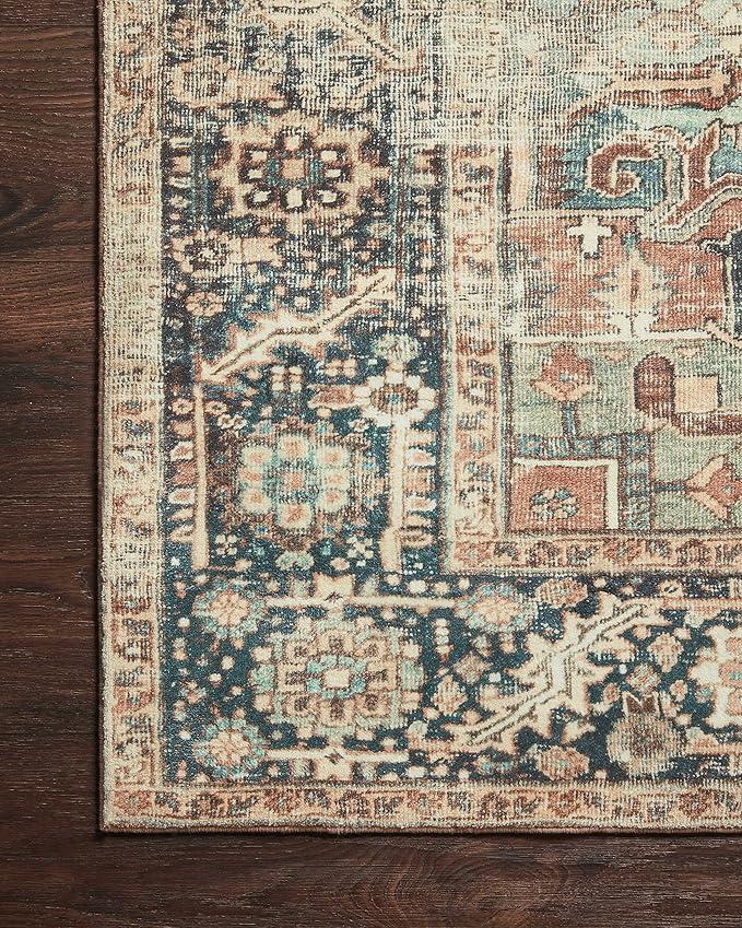 Loloi Margot Collection MAT-02 Terracotta/Lagoon 2'-3" x 3'-9" Accent Rug feat. CloudPile, No-Shed Easy Clean Large Patterned Area Rug for Living Room, Bedroom, Dining Area