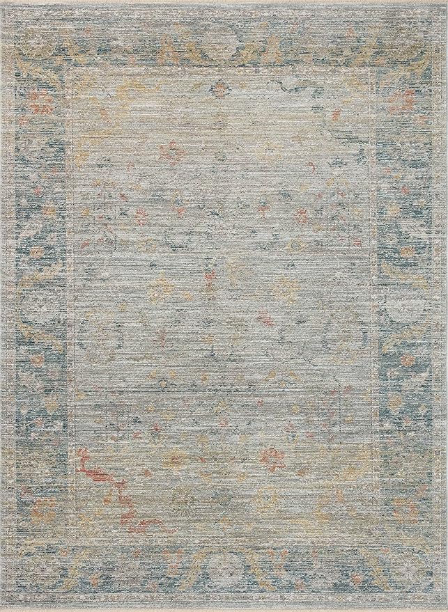 Loloi Magnolia Home by Joanna Gaines Millie Collection MIE-04 Slate/Multi 3'-6" x 5'-6", .25" Pile Height, Accent Rug
