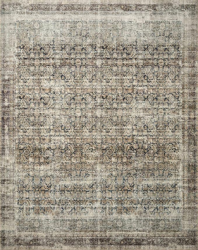 Loloi Amber Lewis Morgan Collection MOG-02 Navy/Sand 5'-0" x 7'-0" 38" Thick Area Rug feat. CloudPile, Neutral, Room Décor, Vintage Inspired, Livingroom, Bedroom, Dining Area