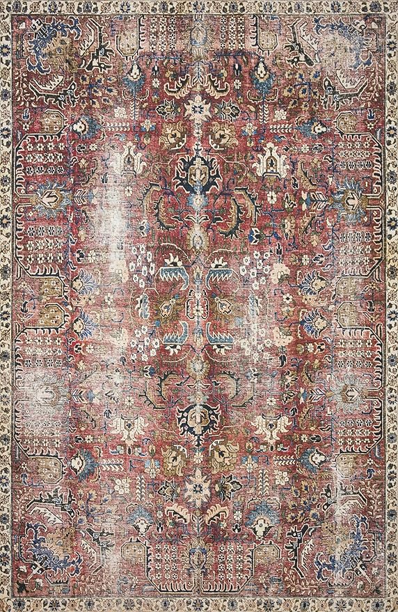 Loloi Chris Loves Julia Jules Collection JUL-01 Merlot/Multi 8'-6" x 11'-6", .13" Pile Height, Area Rug