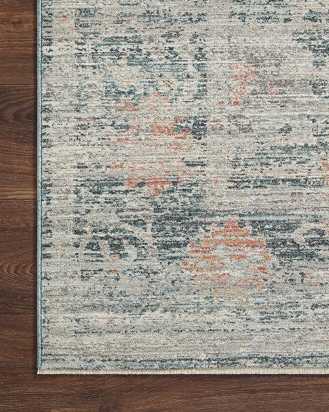 Loloi Magnolia Home by Joanna Gaines Millie Collection MIE-01 Blue/Multi 2'-7" x 12'-0", .25" Pile Height, Runner Rug