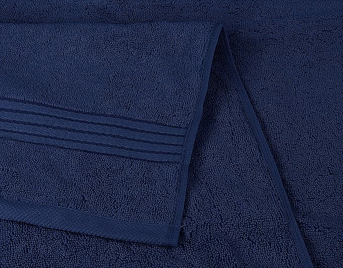 Utopia Towels 8 Piece Premium Towel Set, 2 Bath, 2 Hand, and 4 Washcloths, 100% Ring Spun Cotton, Highly Absorbent Towels for Bathroom, Sports, and Hotel, Navy