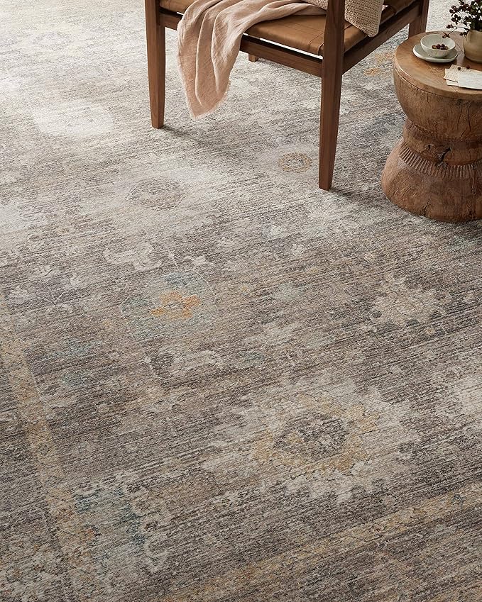 Loloi Magnolia Home by Joanna Gaines Millie Collection MIE-05 Stone/Natural 2'-7" x 12'-0", .25" Pile Height, Runner Rug