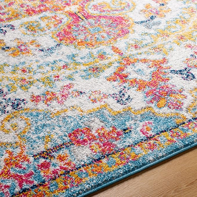 Livabliss Odelia Vintage Bohemian Runner Area Rug,2'7" x 7'3",Orange/Aqua