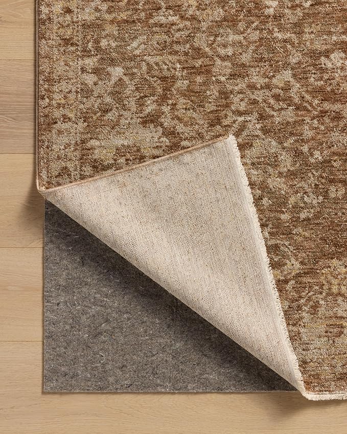 Loloi Magnolia Home by Joanna Gaines Junie Collection JUE-01 Clay/Natural 9'-6" x 9'-6", .38" Pile Height, Round Area Rug
