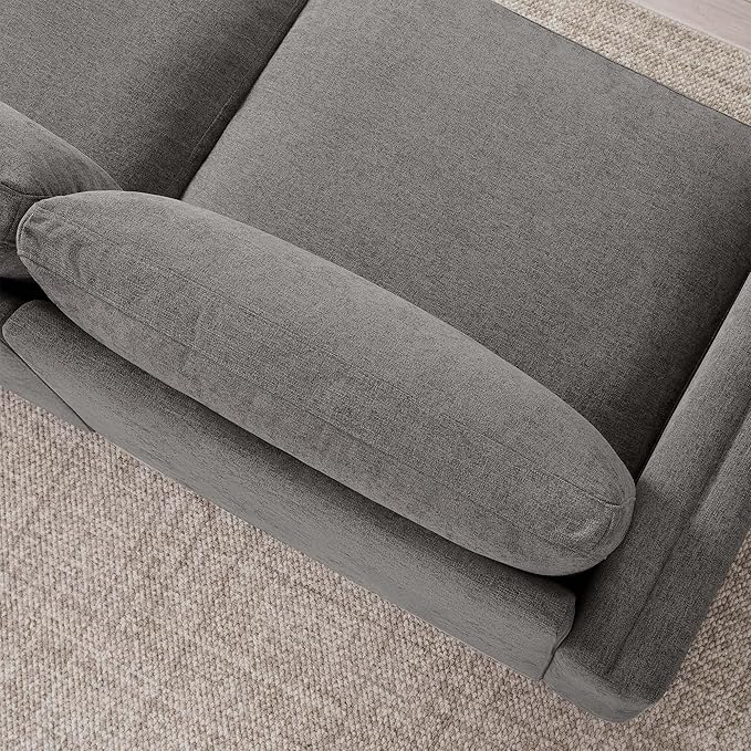 CHITA Super Large Luxury 3 Seat Sectional Modular Sofa, Down Filled Modern Sofa, Deep Seat Comfty Cloud Couch, 118 inch Width, 3 Seat Couch, Solid Wood Leg, Grey