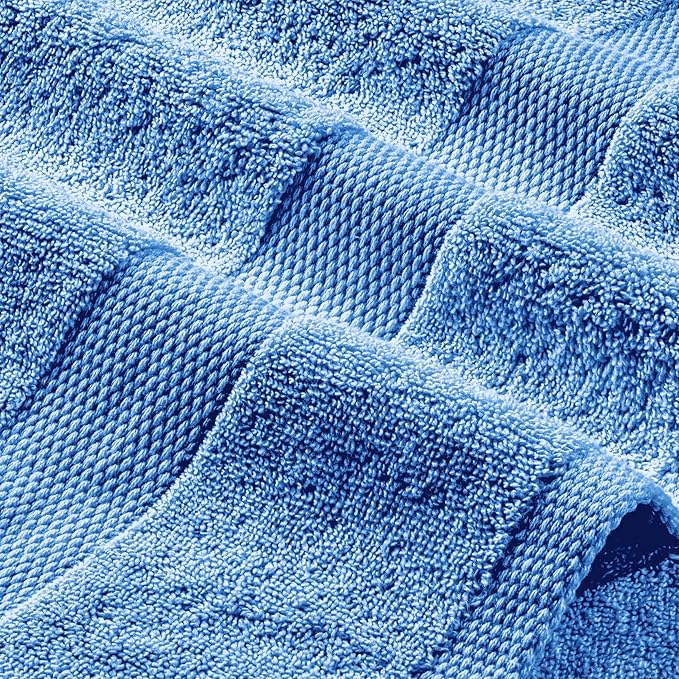Wealuxe Light Blue Bath Towels 24x50 Inch, Cotton Towel Set for Bathroom, Hotel, Gym, Spa, Soft Extra Absorbent Quick Dry 6 Pack