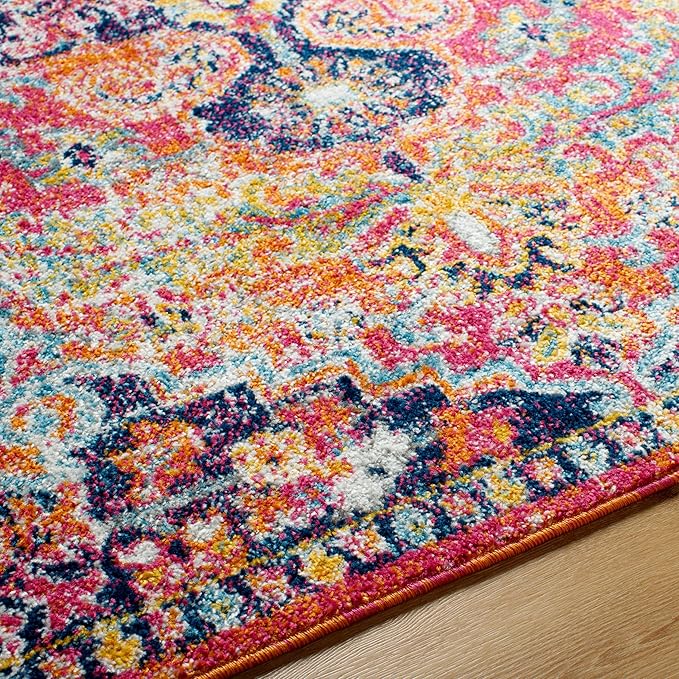 Livabliss Odelia Vintage Bohemian Runner Area Rug,2'7" x 7'3",Pink/Orange