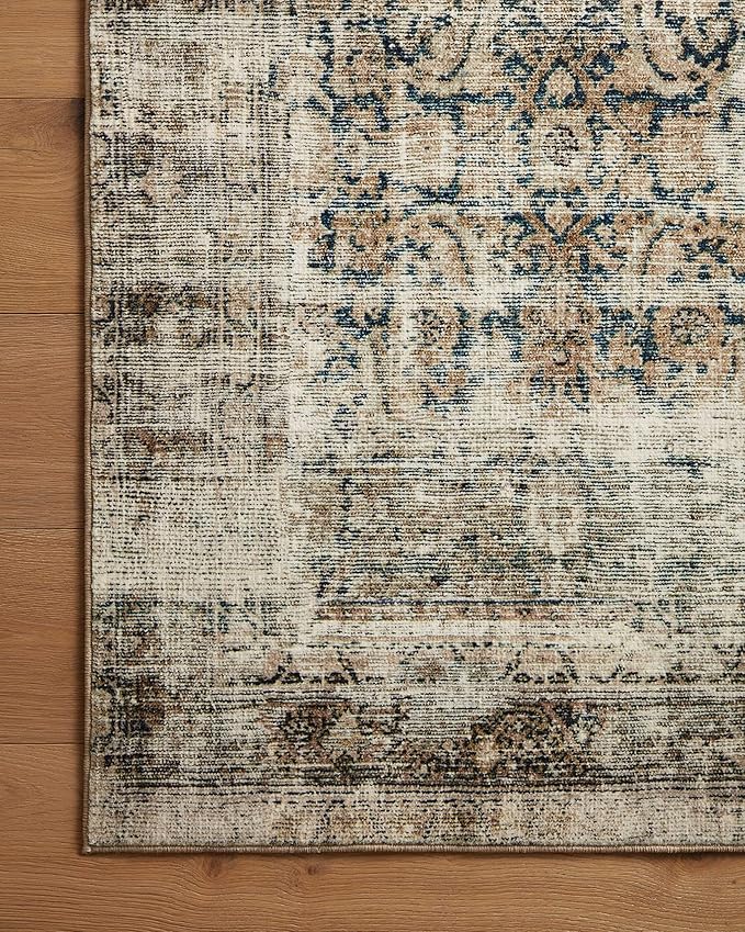 Loloi Amber Lewis Morgan Collection MOG-02 Navy/Sand 2'-3" x 9'-6" 38" Thick Runner Rug feat. CloudPile, Neutral, Room Décor, Vintage Inspired, Livingroom, Bedroom, Dining Area