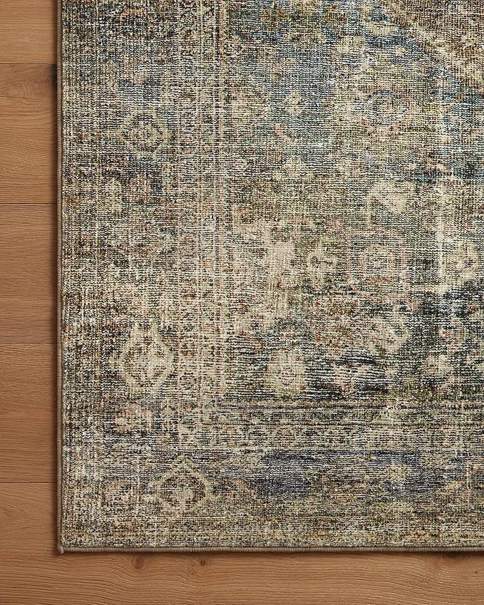 Loloi Amber Lewis Morgan Collection MOG-05 Spice/Lagoon 5'-0" x 7'-0" 38" Thick Area Rug feat. CloudPile, Neutral, Room Décor, Vintage Inspired, Livingroom, Bedroom, Dining Area