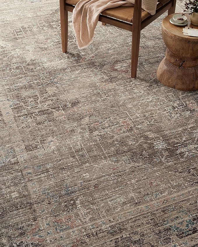 Loloi Magnolia Home by Joanna Gaines Millie Collection MIE-03 Charcoal/Dove 9'-6" x 13'-1", .25" Pile Height, Area Rug