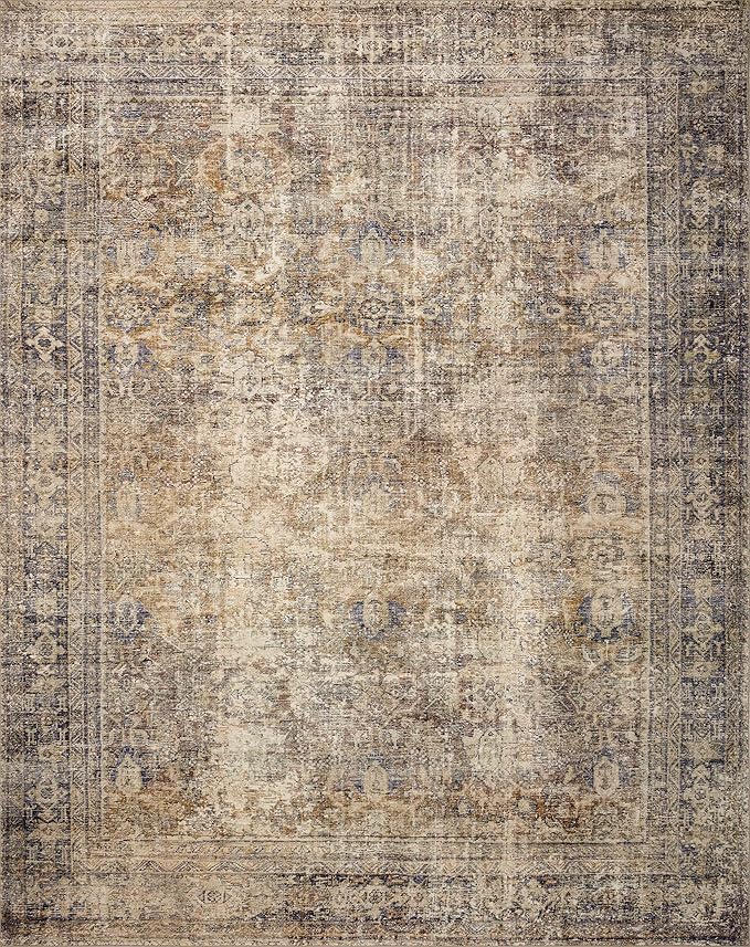 Loloi Amber Lewis Morgan Collection MOG-01 Sunset/Ink 3'-6" x 5'-6" 38" Thick Accent Rug feat. CloudPile, Neutral, Room Décor, Vintage Inspired, Livingroom, Bedroom, Dining Area