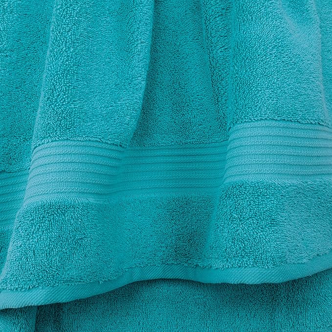Cotton Paradise 100% Cotton Turkish Washcloth Set for Bathroom, 4 Piece Soft Absorbent Small Hand Face Towels Wash Rags, Aqua Blue
