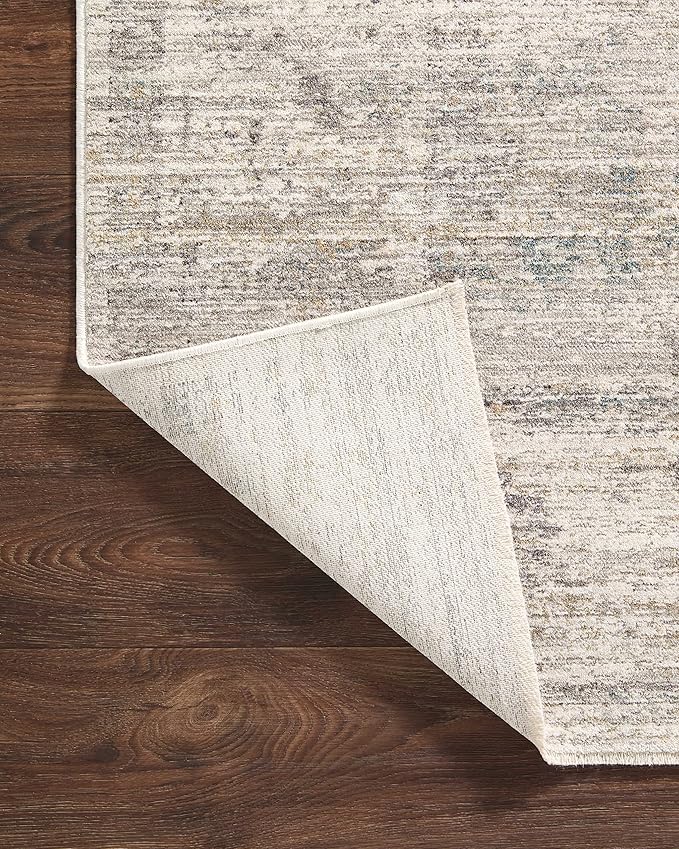 Loloi Magnolia Home by Joanna Gaines Millie Collection MIE-01 Silver/Dove 2'-7" x 12'-0", .25" Pile Height, Runner Rug