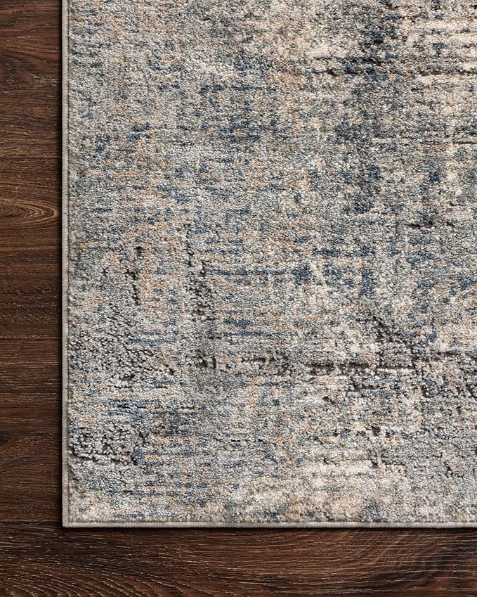 Loloi Teagan Collection TEA-05 Denim/Slate 2'-8" x 10'-6" Runner Rug, Large, Soft Neutral Rug, High-Traffic for Living Room, Bedroom, Home Office, Dining Area