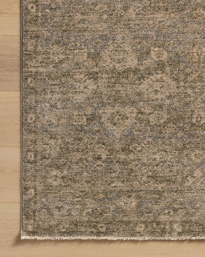 Loloi Magnolia Home by Joanna Gaines Junie Collection JUE-06 Lagoon/Natural 7'-10" x 7'-10", .38" Pile Height, Round Area Rug