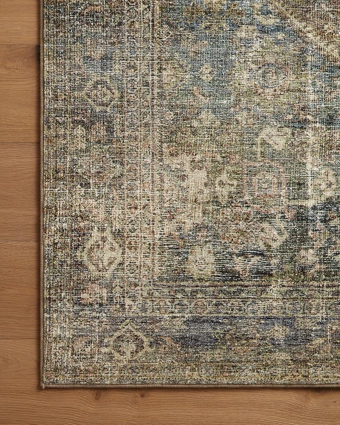 Loloi Amber Lewis Morgan Collection MOG-05 Spice/Lagoon 9'-6" x 13'-6" 38" Thick Area Rug feat. CloudPile, Neutral, Room Décor, Vintage Inspired, Livingroom, Bedroom, Dining Area