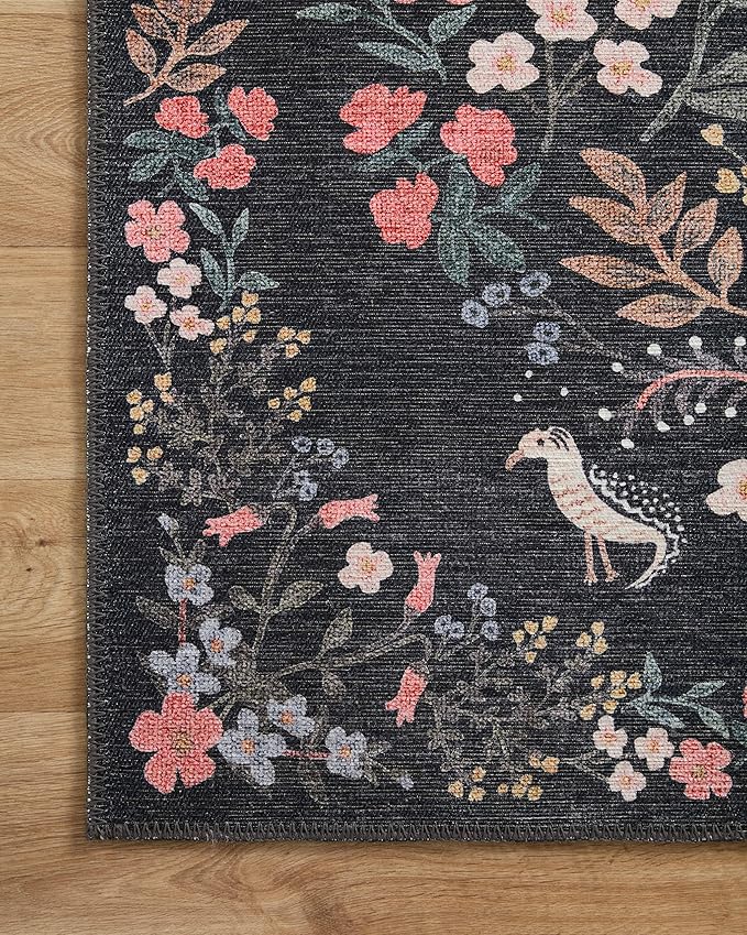 Loloi Rifle Paper Co. Maison Collection MAO-04 Tuileries Black 2'-3" x 3'-9", .19" Pile Height, Accent Rug
