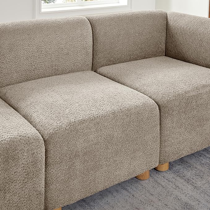 VANOMi Oversized Modular Sectional Sofa, U-Shaped Sectional Couches for Living Room, 6 Seats Modular Sofa with Reversible Chaises, Camel