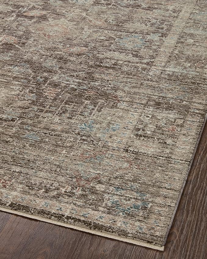Loloi Magnolia Home by Joanna Gaines Millie Collection MIE-03 Charcoal/Dove 5'-3" x 7'-6", .25" Pile Height, Area Rug