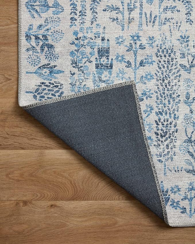 Loloi Rifle Paper Co. Maison Collection MAO-07 Blue 2'-6" x 7'-6", .19" Pile Height, Runner Rug