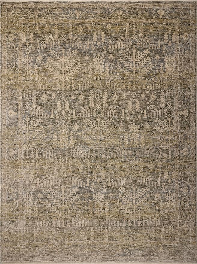 Loloi Magnolia Home by Joanna Gaines Junie Collection JUE-02 Moss/Natural 7'-10" x 7'-10", .38" Pile Height, Round Area Rug