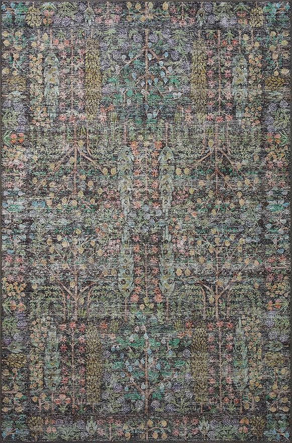 Loloi Rifle Paper Co. Maison Collection MAO-07 Charcoal 2'-6" x 7'-6", .19" Pile Height, Runner Rug
