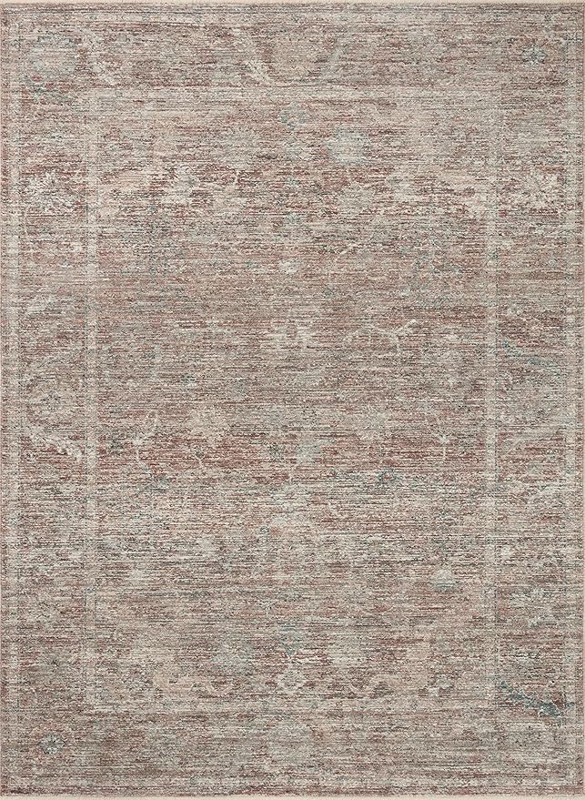Loloi Magnolia Home by Joanna Gaines Millie Collection MIE-04 Brick/Fog 2'-7" x 8'-0", .25" Pile Height, Runner Rug