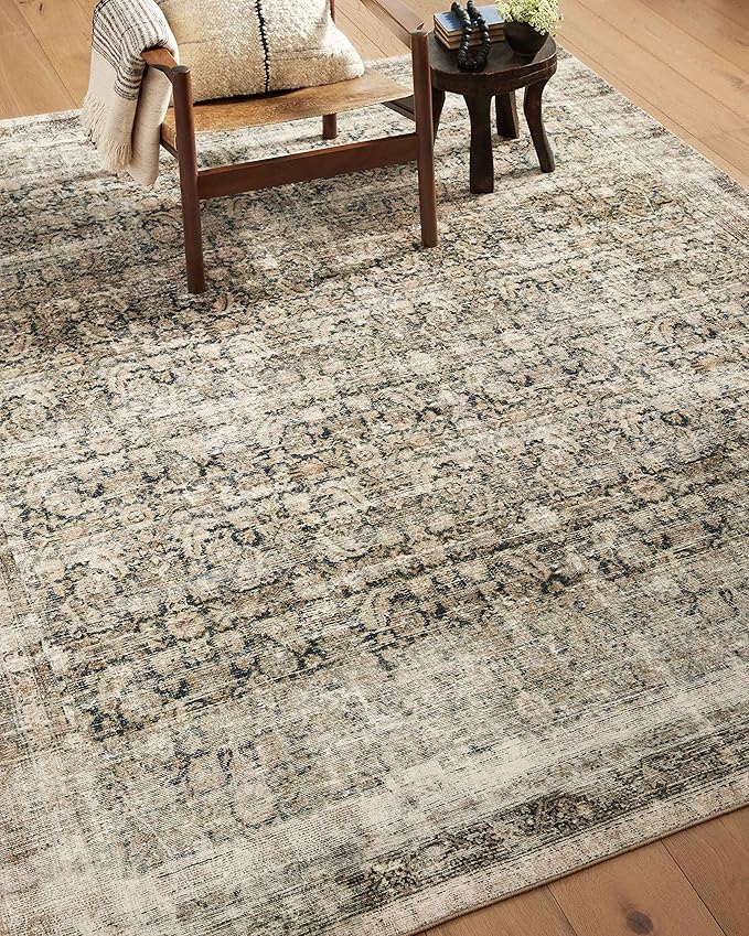 Loloi Amber Lewis Morgan Collection MOG-02 Navy/Sand 2'-3" x 9'-6" 38" Thick Runner Rug feat. CloudPile, Neutral, Room Décor, Vintage Inspired, Livingroom, Bedroom, Dining Area