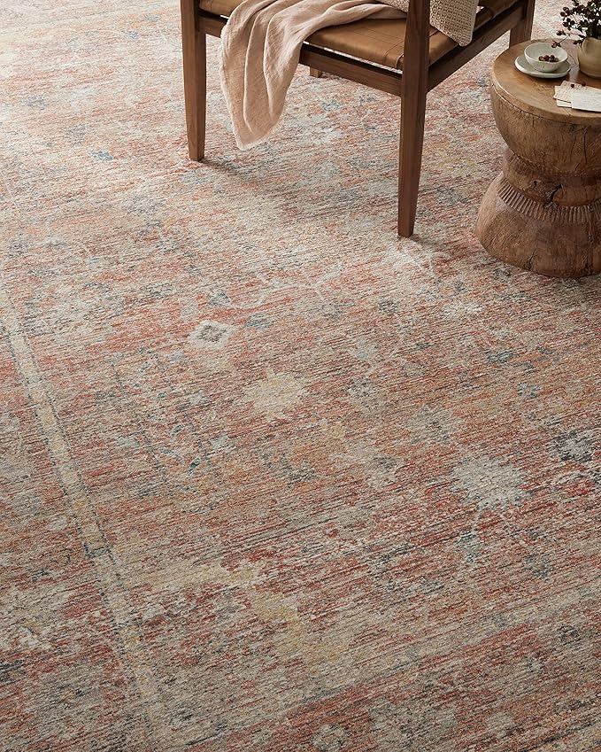 Loloi Magnolia Home by Joanna Gaines Millie Collection MIE-04 Sunset/Multi 5'-3" x 7'-6", .25" Pile Height, Area Rug
