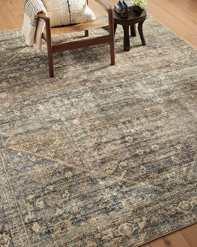 Loloi Amber Lewis Morgan Collection MOG-05 Spice/Lagoon 2' x 3'-6" 38" Thick Accent Rug feat. CloudPile, Neutral, Room Décor, Vintage Inspired, Livingroom, Bedroom, Dining Area