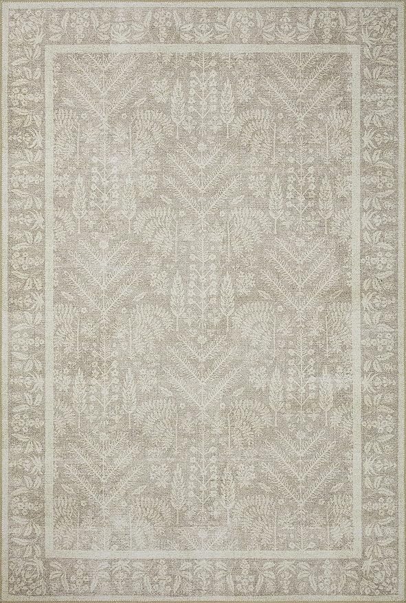 Loloi Rifle Paper Co. Maison Collection MAO-02 Bough Natural 3'-0" x 3'-0" Round, .19" Pile Height, Accent Rug
