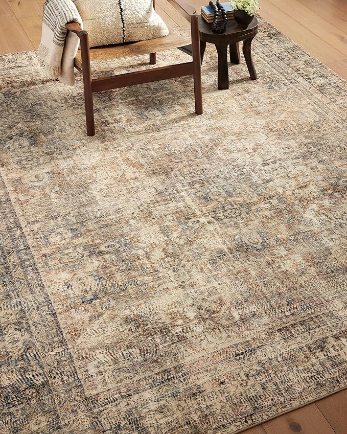 Loloi Amber Lewis Morgan Collection MOG-01 Sunset/Ink 3'-6" x 5'-6" 38" Thick Accent Rug feat. CloudPile, Neutral, Room Décor, Vintage Inspired, Livingroom, Bedroom, Dining Area