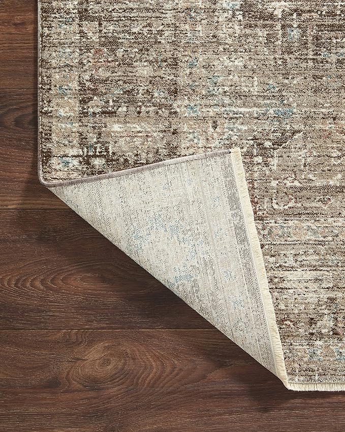 Loloi Magnolia Home by Joanna Gaines Millie Collection MIE-03 Charcoal/Dove 2'-7" x 8'-0", .25" Pile Height, Runner Rug