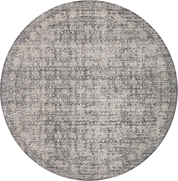 Loloi Amber Lewis Alie Collection ALE-03 Charcoal/Dove 2'-7'' x 12'-0'', .13'' Pile Height, Runner Rug