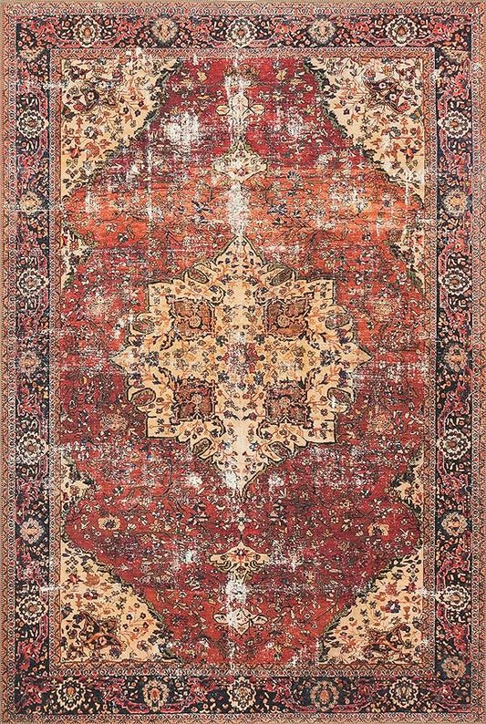 Loloi Loren Collection LQ-07 Red/Navy 5'-0" x 7'-6" Area Rug